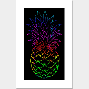 Rainbow Pineapple Posters and Art